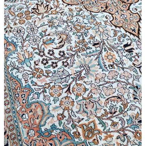 83 - FINE PURE SILK HEREKE DESIGN CARPET, 280cm x 190cm.