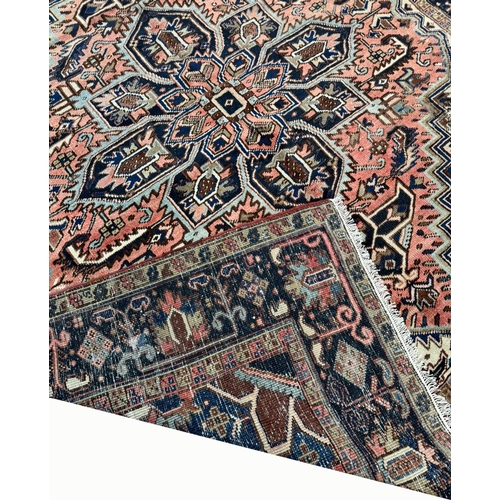 92 - FINE ANTIQUE HERIZ CARPET, 247cm x 224cm.