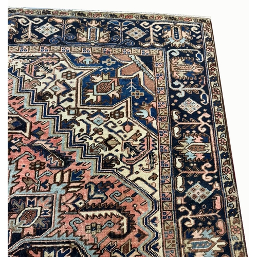 92 - FINE ANTIQUE HERIZ CARPET, 247cm x 224cm.