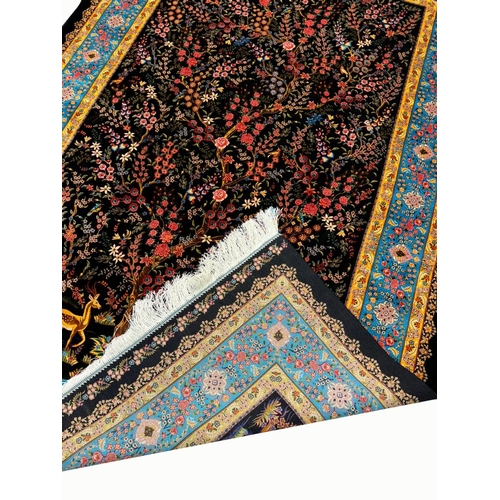 98 - FINE QUM DESIGN RUG, 225cm x 150cm, tree of life design.