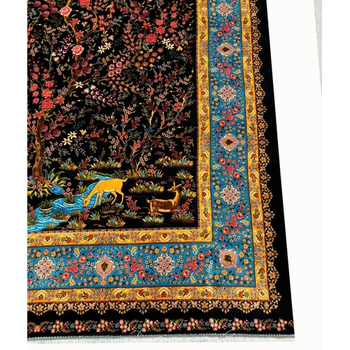 98 - FINE QUM DESIGN RUG, 225cm x 150cm, tree of life design.