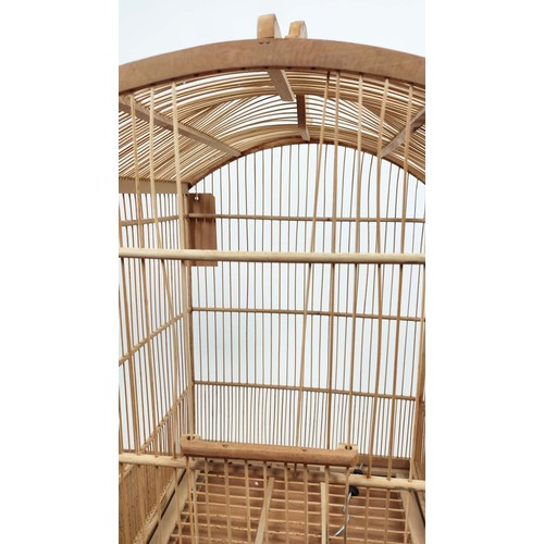 383 - BIRD CAGES, a graduated set of three, largest 47cm W x 47cm D x 80cm H. (3)