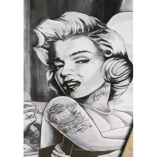 458 - AUDREY TATTOOING MARILYN, contemporary school print, relief detail, framed, 95.5cm x 75cm.