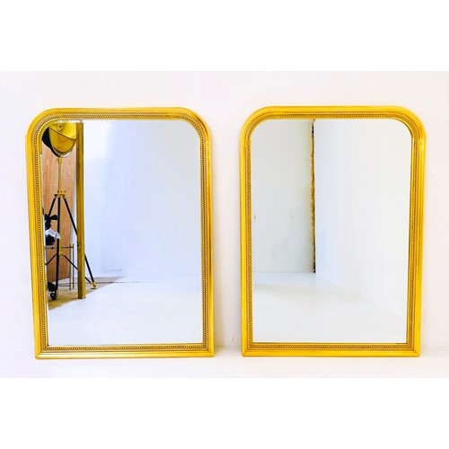 404 - LOUIS PHILIPPE STYLE WALL MIRRORS, a pair, gilt frames, 110cm high, 80cm wide. (2)