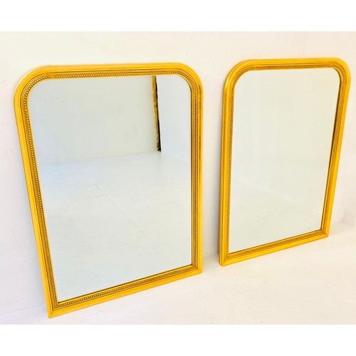 404 - LOUIS PHILIPPE STYLE WALL MIRRORS, a pair, gilt frames, 110cm high, 80cm wide. (2)