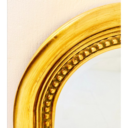 404 - LOUIS PHILIPPE STYLE WALL MIRRORS, a pair, gilt frames, 110cm high, 80cm wide. (2)