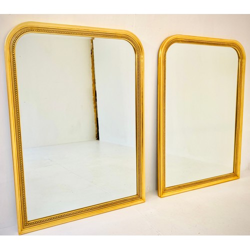 404 - LOUIS PHILIPPE STYLE WALL MIRRORS, a pair, gilt frames, 110cm high, 80cm wide. (2)