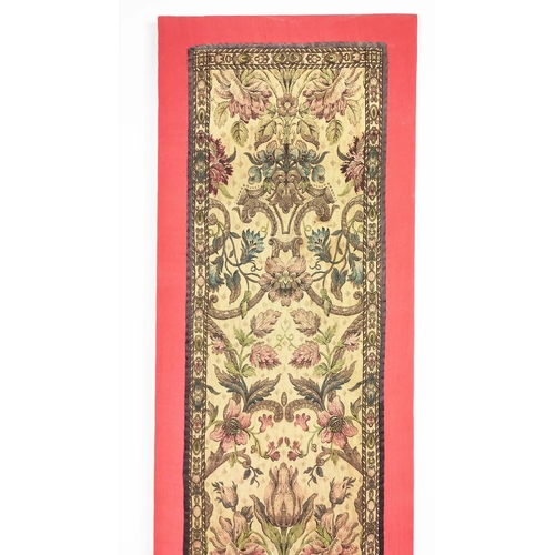 21 - 19th CENTURY PANEL FABRIC 188cm H x 39.5cm W