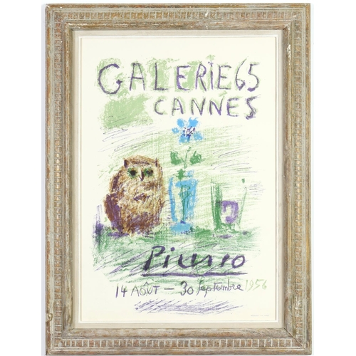 32 - PABLO PICASSO, Galerie 65, Cannes, rare original lithographic poster, 1956, 68 x 45 cm. (Subject to ... 