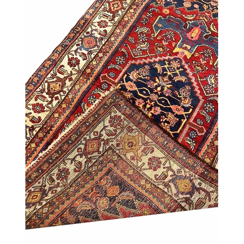 108 - ANTIQUE NORTHWEST PERSIAN RUG, 215cm x 128cm.