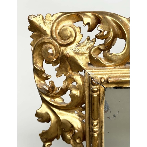 125 - FLORENTINE WALL MIRROR, late 19th/early 20th century Florentine carved giltwood, 90cm H x 74cm W.