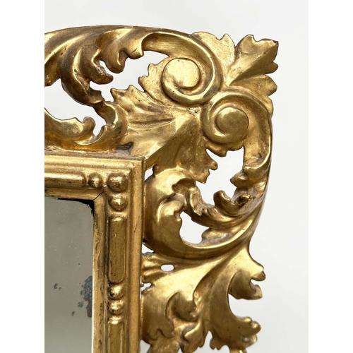 125 - FLORENTINE WALL MIRROR, late 19th/early 20th century Florentine carved giltwood, 90cm H x 74cm W.