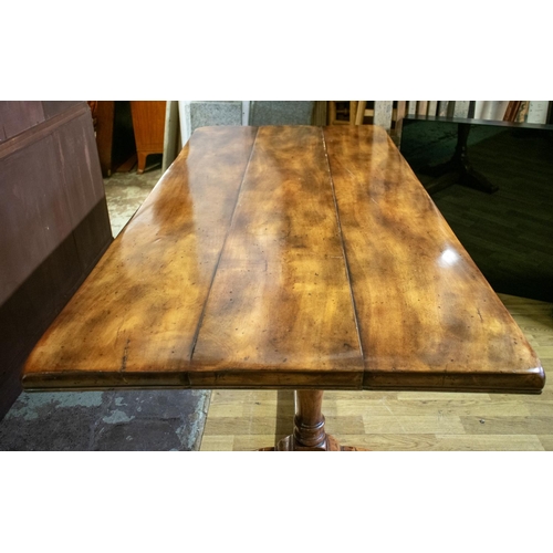 130 - REFECTORY TABLE, solid fruitwood of recent manufacture, approx 86cm D x 180cm L x 78cm H.