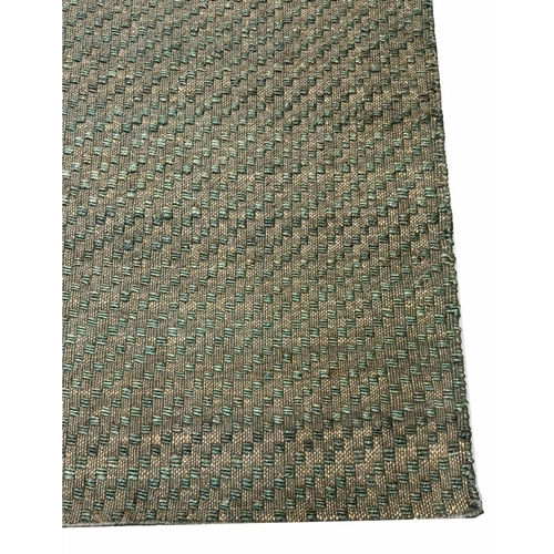 86 - NATURAL OLIVE GREEN JUTE CARPET, 300cm x 200cm.