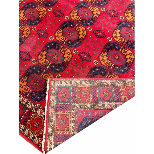 89 - FINE TURKMAN BESTIR CARPET, 271cm x 184cm.