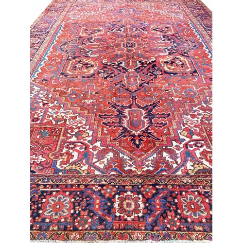 92 - ANTIQUE HERIZ CARPET, 410cm x 290cm.