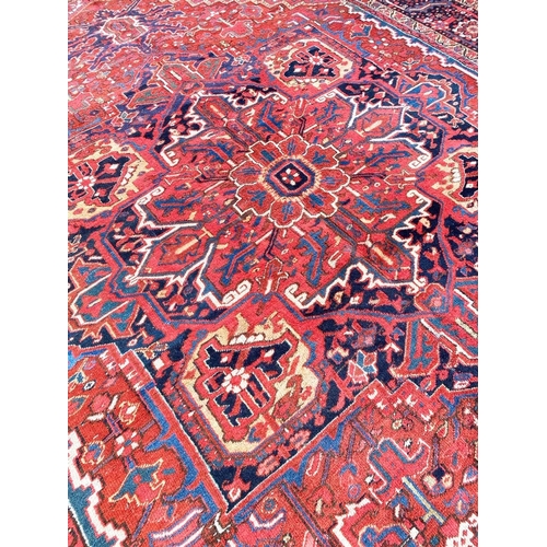 92 - ANTIQUE HERIZ CARPET, 410cm x 290cm.