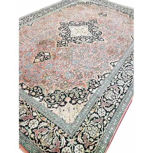 96 - FINE SILK TEHRAN DESIGN CARPET, 318cm x 215cm.