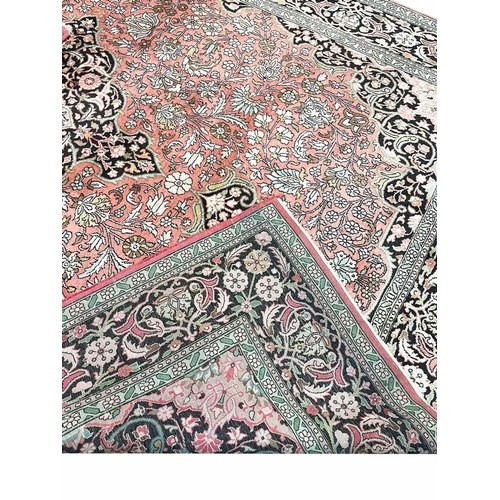 96 - FINE SILK TEHRAN DESIGN CARPET, 318cm x 215cm.