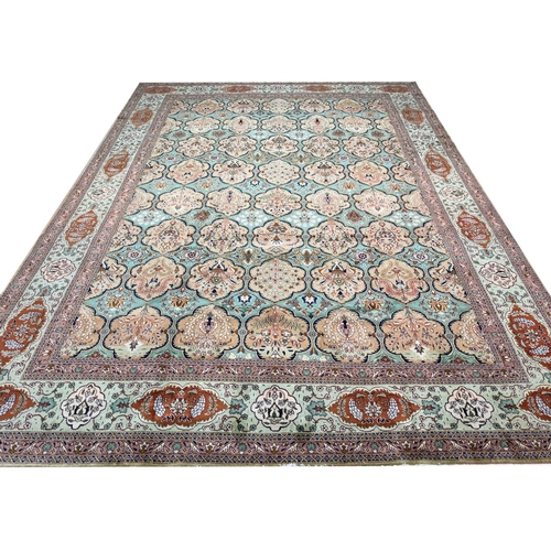 110 - A FINE UNUSUAL PERSIAN TABRIZ CARPET, 400cm x 293cm.