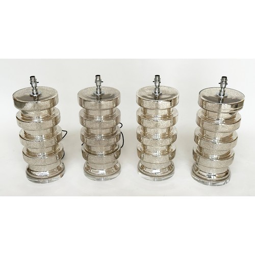 119 - TABLE LAMPS, a set of four, Venetian silvered glass, 56cm H. (4)