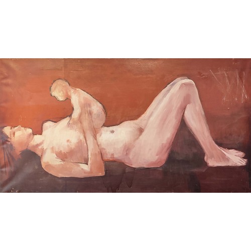 31 - HENRY HOLT, 'Nude study', oil on canvas, 69cm x 130cm.