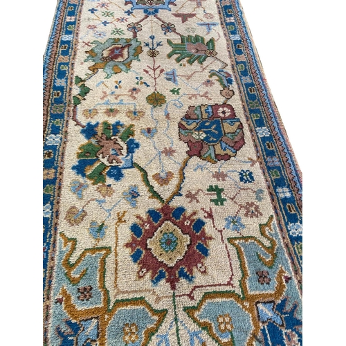 149 - ANTIQUE OUSHAK RUNNER, 360cm x 95cm.