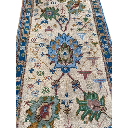 149 - ANTIQUE OUSHAK RUNNER, 360cm x 95cm.