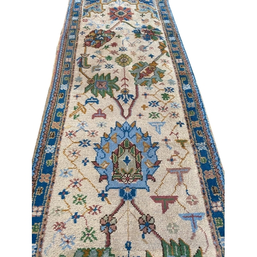 149 - ANTIQUE OUSHAK RUNNER, 360cm x 95cm.