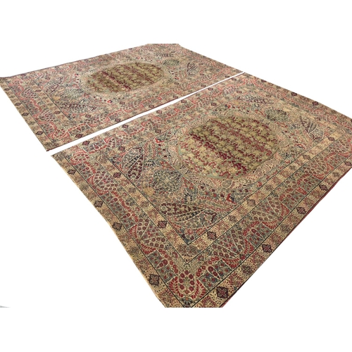 159 - FINE PAIR OF PERSIAN KERMAN RUGS, 197cm x 135cm, 19th century Mille-Fleurs design. (2)