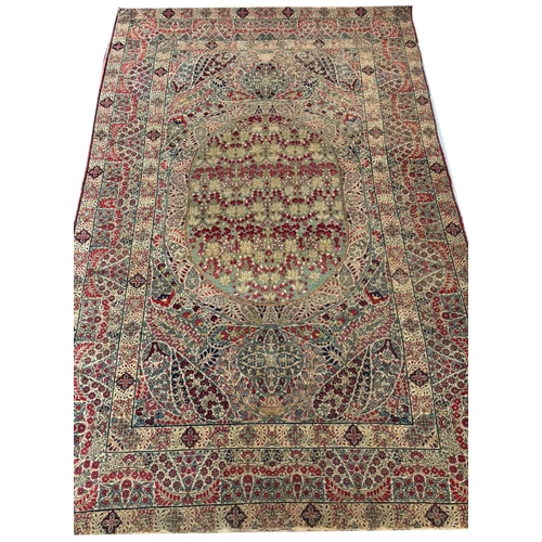 159 - FINE PAIR OF PERSIAN KERMAN RUGS, 197cm x 135cm, 19th century Mille-Fleurs design. (2)