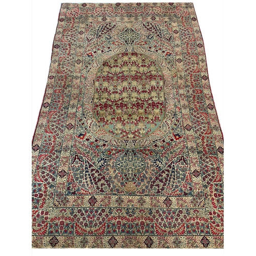 159 - FINE PAIR OF PERSIAN KERMAN RUGS, 197cm x 135cm, 19th century Mille-Fleurs design. (2)
