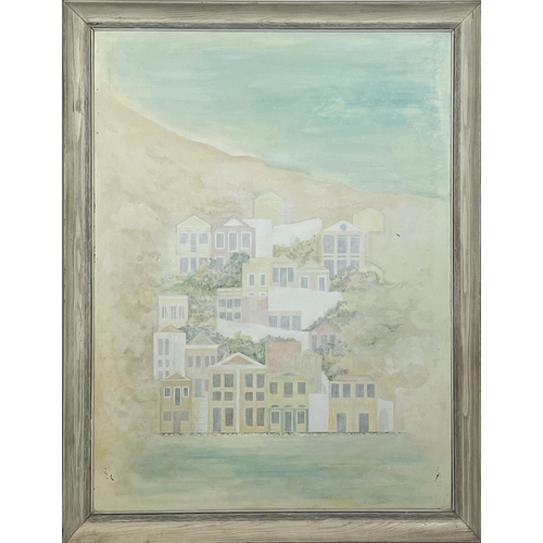 76 - 20TH CENTURY ITALIAN SCHOOL, 'Positano', oil on board, 134cm x 104cm, framed.