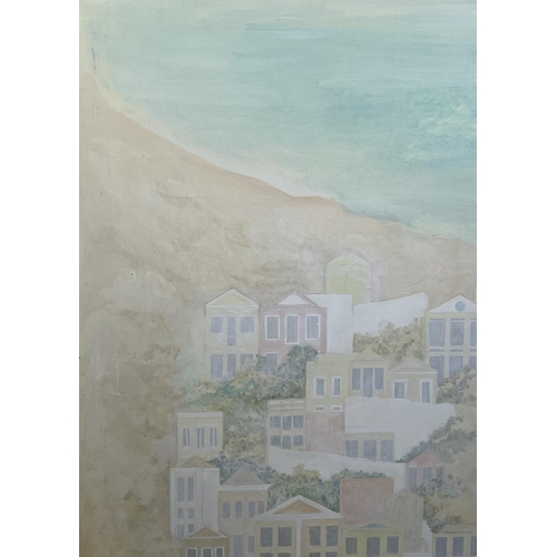 76 - 20TH CENTURY ITALIAN SCHOOL, 'Positano', oil on board, 134cm x 104cm, framed.