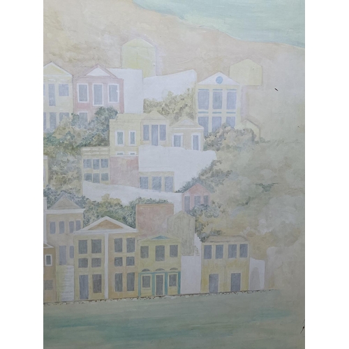 76 - 20TH CENTURY ITALIAN SCHOOL, 'Positano', oil on board, 134cm x 104cm, framed.