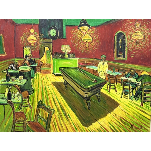 79 - AFTER VINCENT VAN GOGH (1853-1890), 'The Night Café', oil on canvas, 76cm x 95cm, framed.