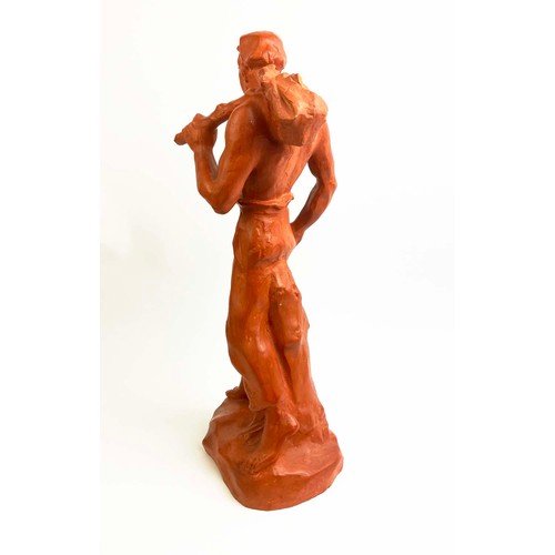 40A - JOSEF ARNOST GAUSE (1910-1988), 'Le Travailleur', terracota, 52.5cm, signed.