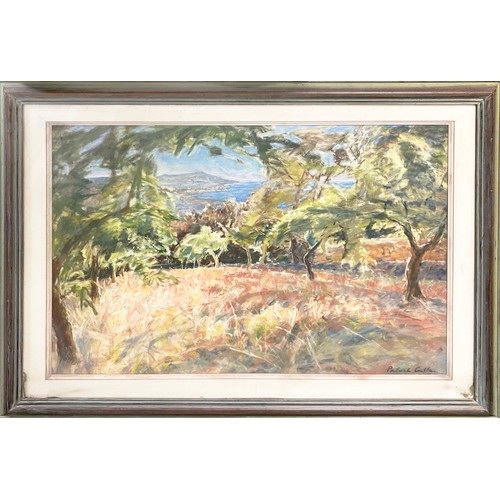 64 - PATRICK CULLEN PNEAC (B.1949), 'View of the Aegean, Evia', pastel, 46cm x 61cm, signed, labeled vers... 