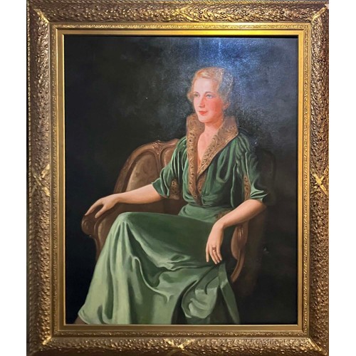 89 - MANNER OF WILLIAM HASKELL COFFIN (1878-1941), 'Portrait of a Woman', oil on canvas, 125cm x 101cm.