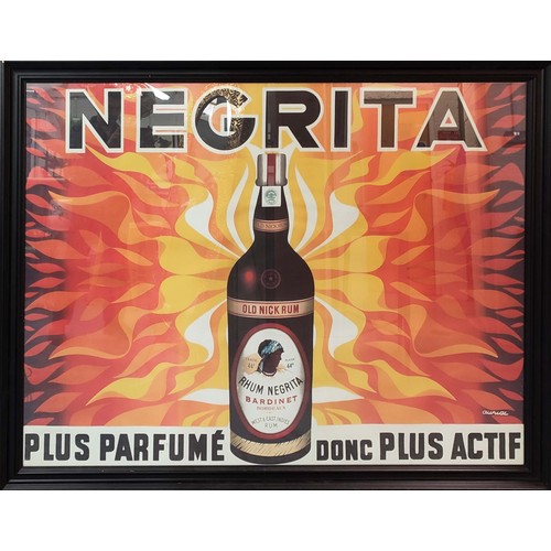 109 - JACQUES AURIAC (French 1922-2003), Negrita Rhum Advertising poster, circa 1960s, 131cm x 167cm, fram... 