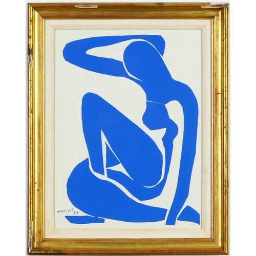 111 - HENRY MATISSE, set of Four Blue Nudes in vintage gilt frames, Nu Bleu VI, Nu Bleu III, Nu Bleu XII. ... 