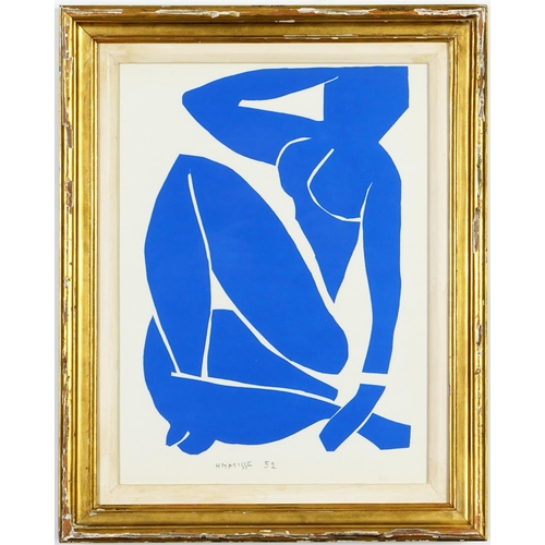 111 - HENRY MATISSE, set of Four Blue Nudes in vintage gilt frames, Nu Bleu VI, Nu Bleu III, Nu Bleu XII. ... 