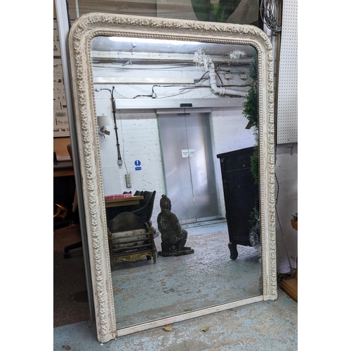 546 - OVERMANTEL WALL MIRROR, late 19th century, later white painted frame, 123cm x 179cm.