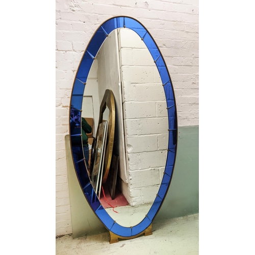 547 - WALL MIRROR, 1950s Italian style, 200cm x 100cm.