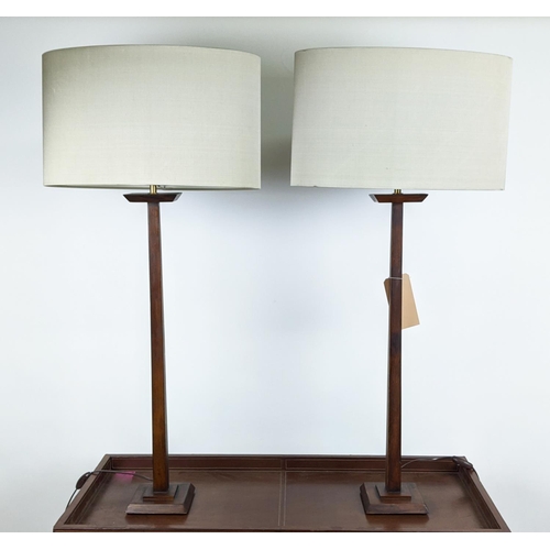 545 - TABLE LAMPS, a pair, with Heathfield & Co shades, 108cm H. (2)