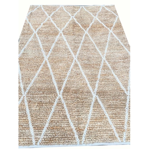 101 - MOROCCAN DESIGN JUTE CARPET, 220cm x 160cm.