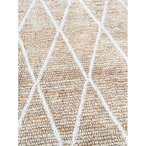 101 - MOROCCAN DESIGN JUTE CARPET, 220cm x 160cm.