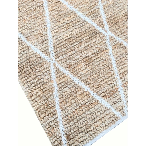 101 - MOROCCAN DESIGN JUTE CARPET, 220cm x 160cm.