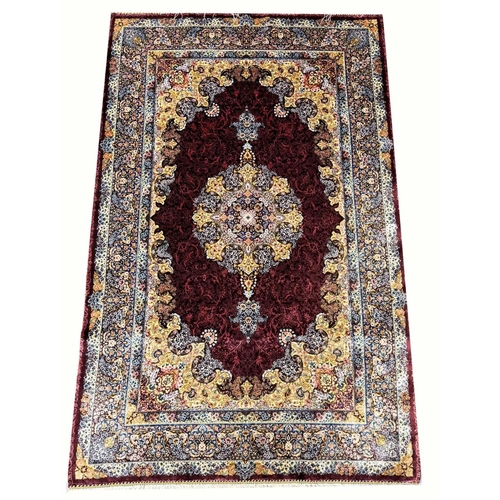 106 - FINE KASHAN DESIGN RUG, 150cm x 95cm.