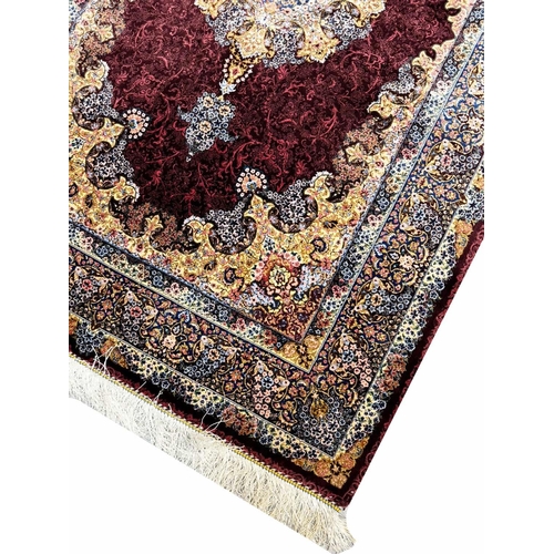 106 - FINE KASHAN DESIGN RUG, 150cm x 95cm.